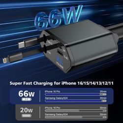 66 W Retractable Car Charger 