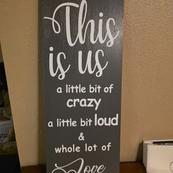 Wooden "This Is Us" Sign