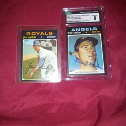 Topps Heritage High Number Fred Lasher Autograph CGC 8 AND 1971 HIGH NUMBER NM