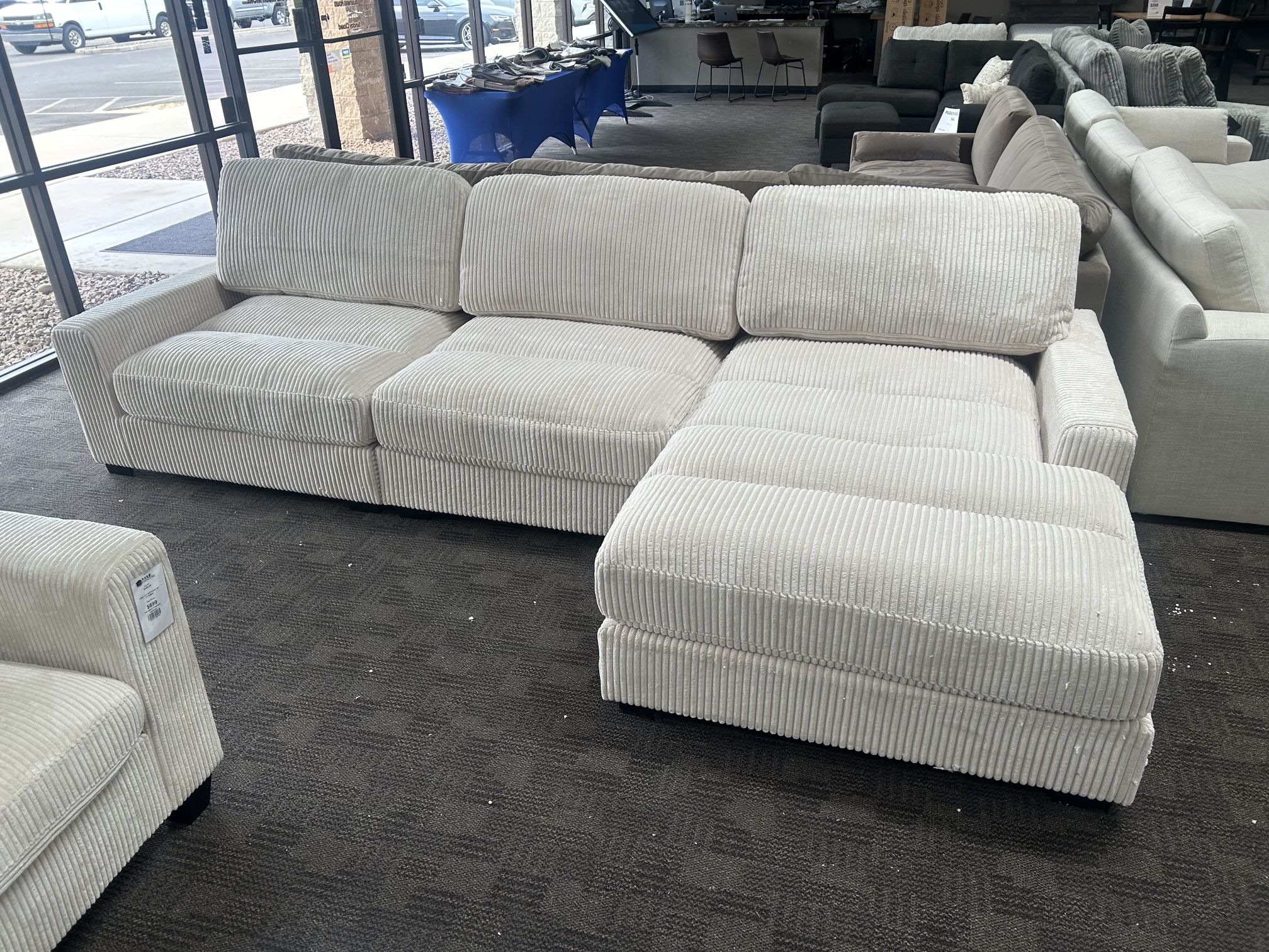 Comfy Cream White Sectional Couch
