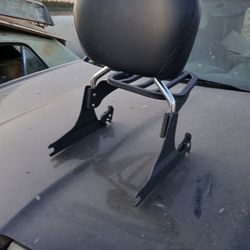 Black Leather Harley Davidsons Back Rest Rack