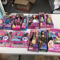 NIB Barbie and Disney Princess Dolls -Qty11