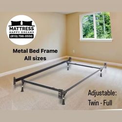 Metal Bed Frame Adjustable To Twin Or Full Size New From Factory Same Day Delivery Available 