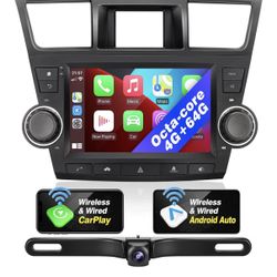 for Toyota Highlander 2008-2013 Radio Stereo Wireless Carplay Auto Upgrade Android 8croe 4+64GB Physical Button/Knob Head Unit DSP Navigation GPS WIFI
