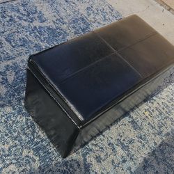 Black Faux Leather Storage Ottoman Bench Footrest Toy Box Chest 29.5x14.5x16