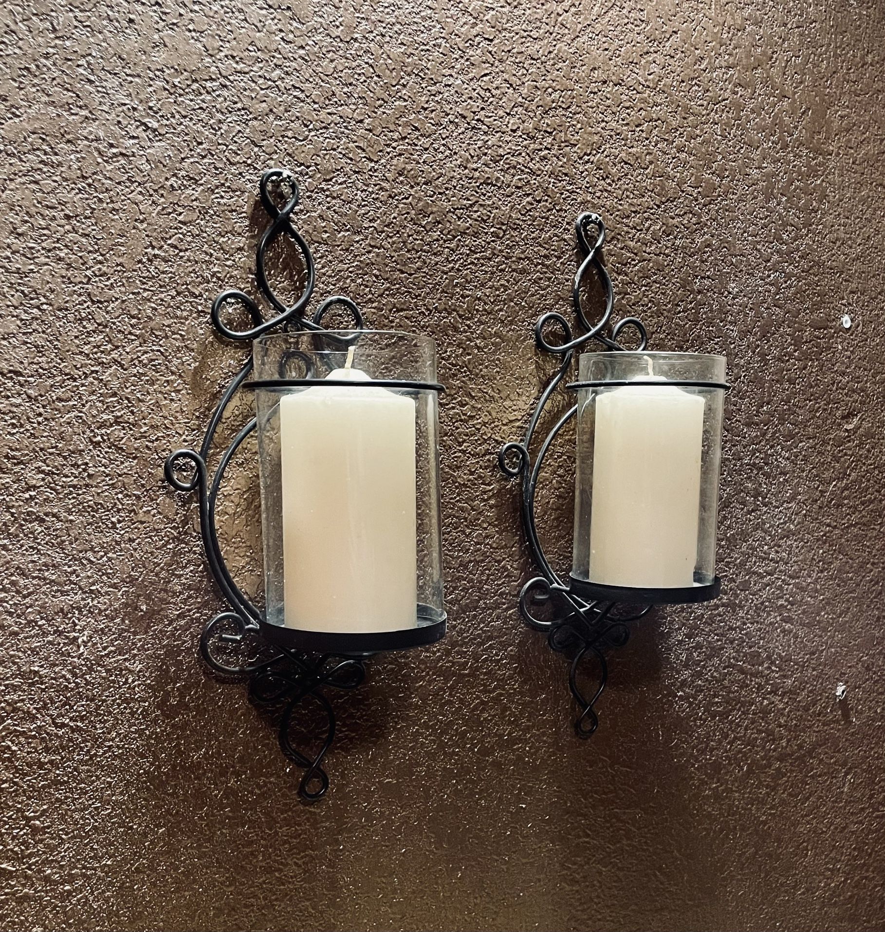 Wall Sconce Pillar Candle Holders, 2 Count