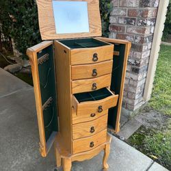 Wooden Jewelry Armoire 