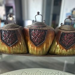 Set of three canisters