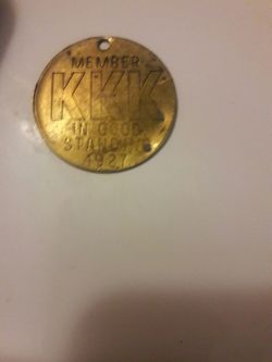 Antique medallion KKK 1927 GOOD STANDING