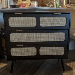 Rattan Black Drawers