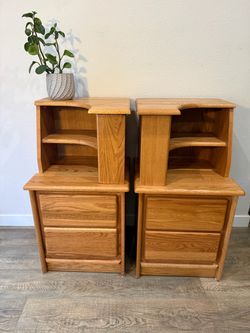 SUPERIOR Hutch Nightstands - sold as a pair - oak - delivery available