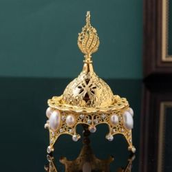 Faux Pearl Decor Hollow Out Incense Burner
