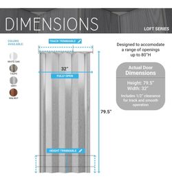 32" W Premium Foldable Accordion Doors, Double Walled Heavy Duty Folding Doors for Interior, Privacy Room Divider, White Oak