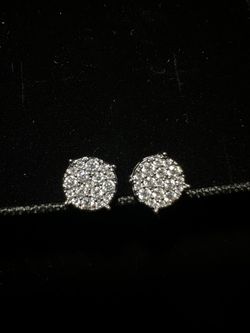 925 Silver & VVS1 Round cut Diamond Earring