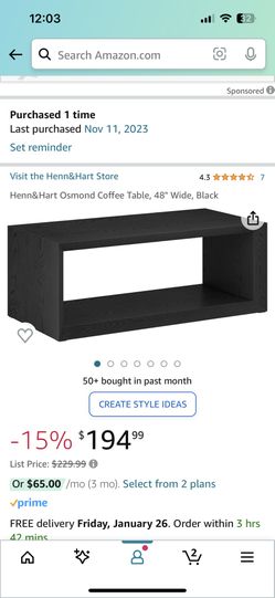 Unused Coffee Table - Open Box