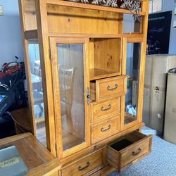 Cabinet Display Case With Drawers And Iron Details 