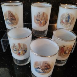 4oz. Vintage  Victorian Motif  Glasses