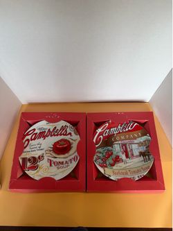 Campbell’s Heritage Soup Label Plates Set of 2 — Boxed