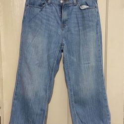 L.L.Bean Vtg Pants Womens 8p Blue Crop Jeans Baggy 90s 