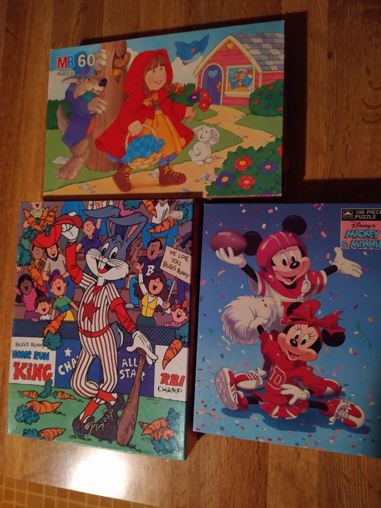 Three Vintage Kids Puzzles 