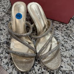 London Fog Women's Drake High Platform Dress Sandal in Silver
