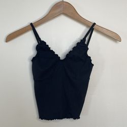 Brandy Melville ruffle trim cropped spaghetti strap