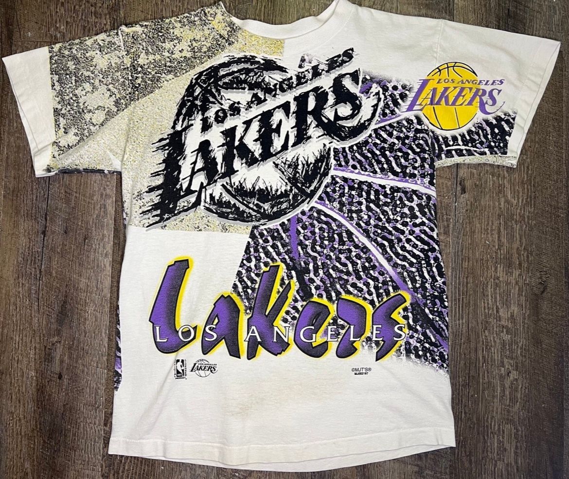 Vintage Lakers Pure Magic AOP Graffiti Shirt Size Small