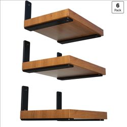 NEODROP 6-Pack 6 Inch Heavy Duty Premium Floating L Bracket for Wall