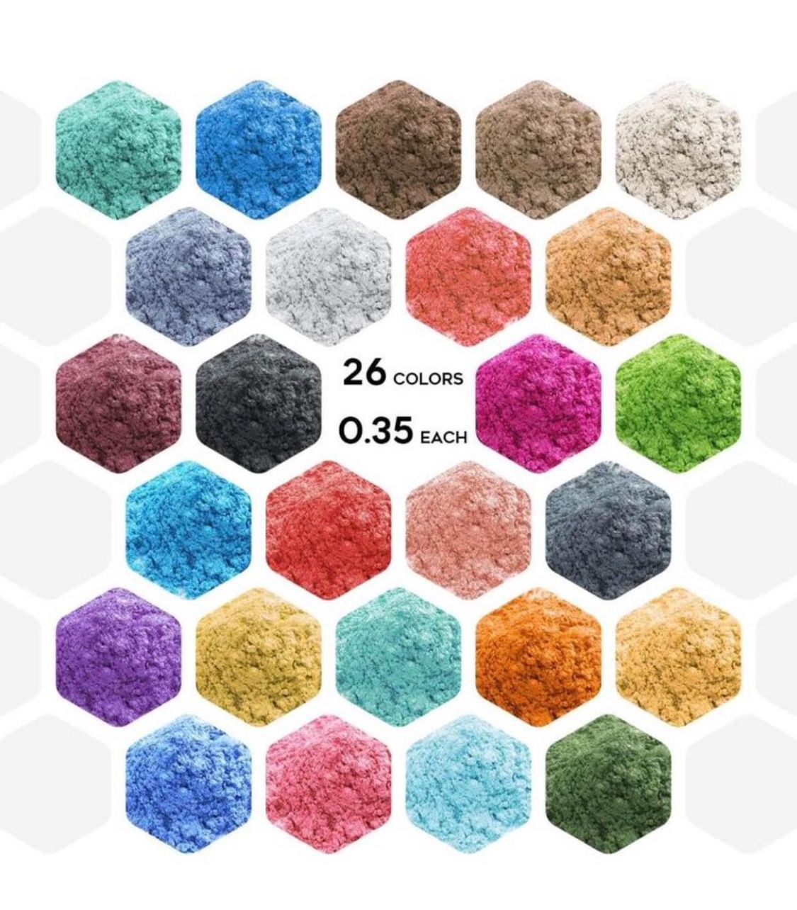 Large Capacity Mica Powder for Epoxy Resin, 9oz(0.35oz Each) 26 Color Resin Pigment,Shimmering Mica