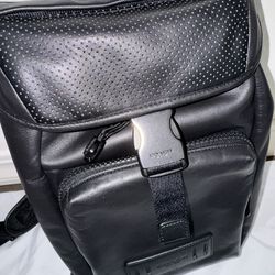 Black Leather COACH Backpack 