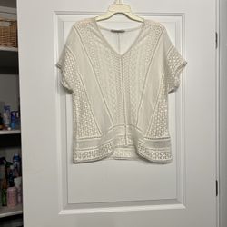 All Saints Cream Lace Blouse
