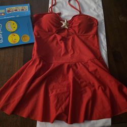  Swimming  Dress Red
