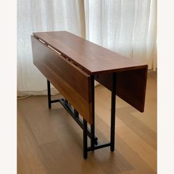 Foldable Drop Leaf Wood Table – Space Saving Small Apartment