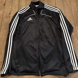 Adidas Clima365 Jacket Black With 3 White Stripes Full Zip Mens Size Small