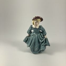 Florence Ceramics Figurine – Vintage Lady in Blue Dress