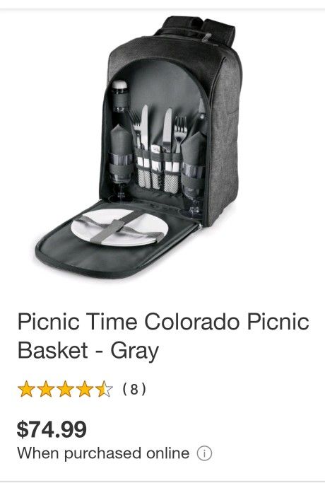 Picnic Time Colorado Picnic Basket & Cooler - Grey
