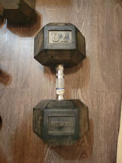 Rogue 70lb dumbbell
