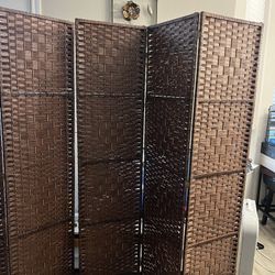 Large 6-Panel Room Divider - Dark Brown