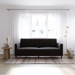 Perdue 81.5" Velvet Square Arm Convertible Sofa