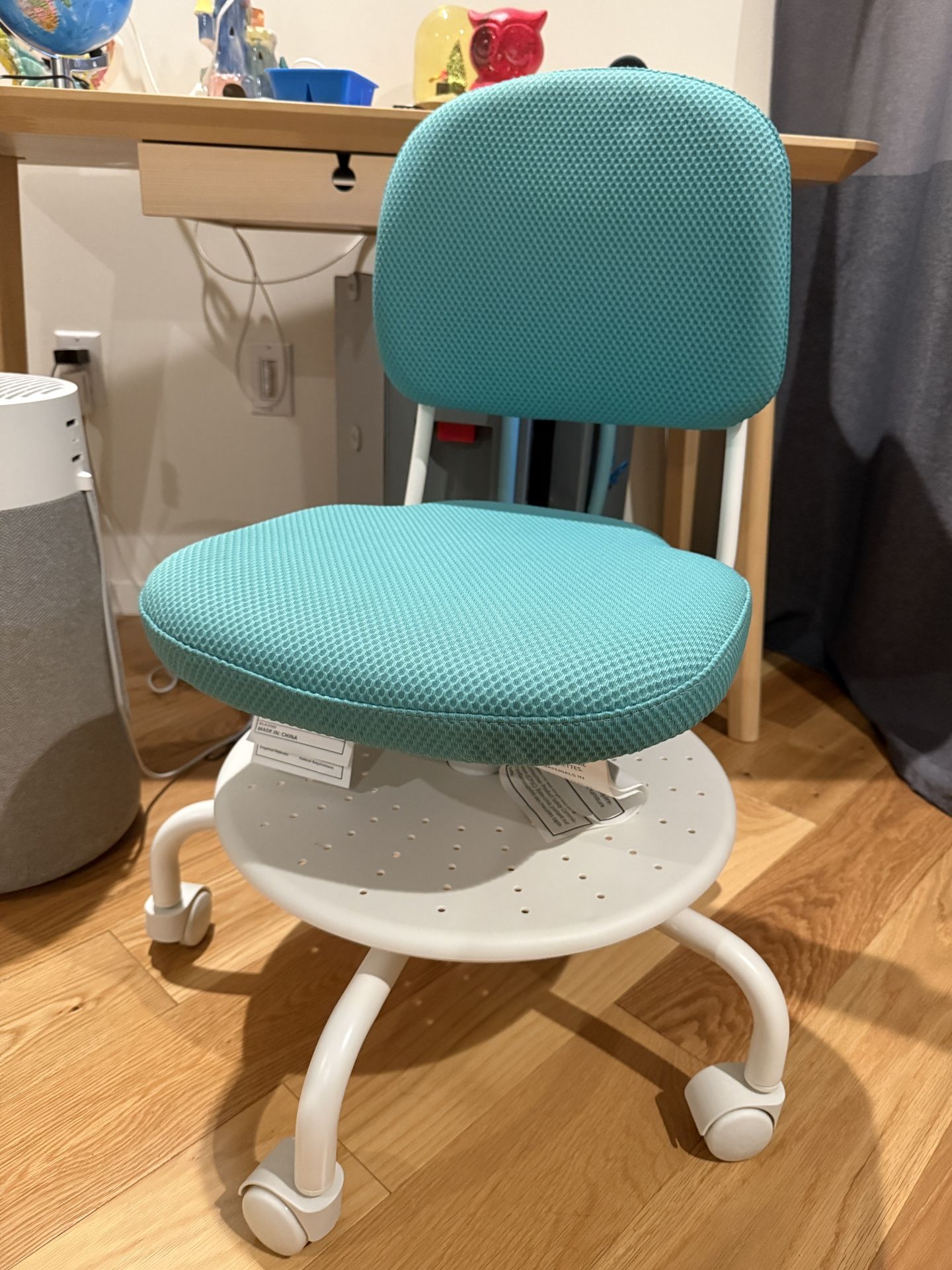 IKEA Child's desk chair, turquoise