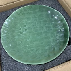 vicrays Ceramic Dinner Plates Set, 10.5 Inch, Set of 6, Round, Microwave, Oven, Dishwasher Safe, Scratch Resistant, Porcelain Fluted Suitable for Stea