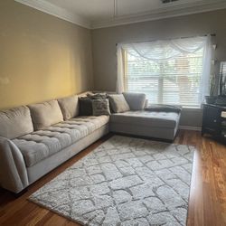 Gray Sectional Couch - Like New