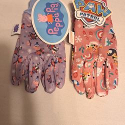 Baby Girls Gloves Toddler Size 3+ NEW! Paw Patrol Peppa Pig Pink & Purple❤️😍