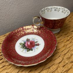 Taza Platos Porcelana Antigua 