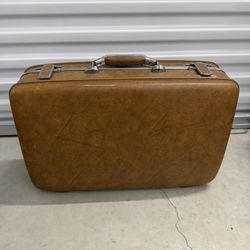 Vintage American Tourister Brown Suitcase Hard Case w/ Combination Lock – Mid Century Travel Luggage