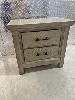 Wood Nightstand with 2 Drawers – Modern Rustic Style