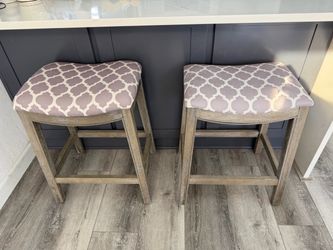 Set of 2 Upholstered Backless counter height bar Stools