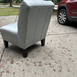 Gray Armless Accent Slipper Chair