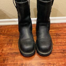 Dr Martens Industrial Black Steel Toe Safety Boots Pull On Men Size 7