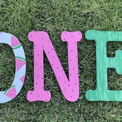Hand Painted Letters For First Birthday